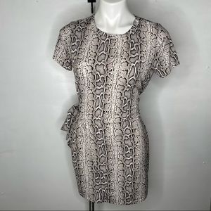 Made with Love Blue Blush Snake print mini dress Body-con